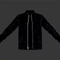 Modern Leather Jacket With Stand Collar Zipper Closure And Side Pockets 3d model