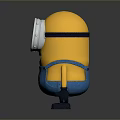 Cute Movie Character Minion With Yellow Body One Large Eye Blue Overalls Black Gloves And Shoes