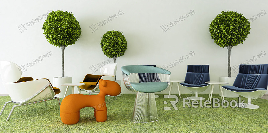 Modern table and chair combination plant leisure chair model