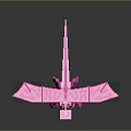 Pink Pixelated Dragon Game Character With Glowing Wings And Detailed Body Design