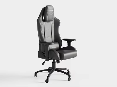 Ergonomic Gaming Chair With High Back Leather Upholstery Adjustable Armrests And Swivel Base 3d model