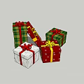 Colorful Gift Boxes With Red Gold Bows Different Patterns And Open Design 3d model