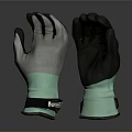 Household Protective Work Gloves with Gray White and Black Design and Light Green Cuffs
