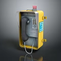 Yellow Emergency Phone Enclosure With Handset Keypad And Alarm Light