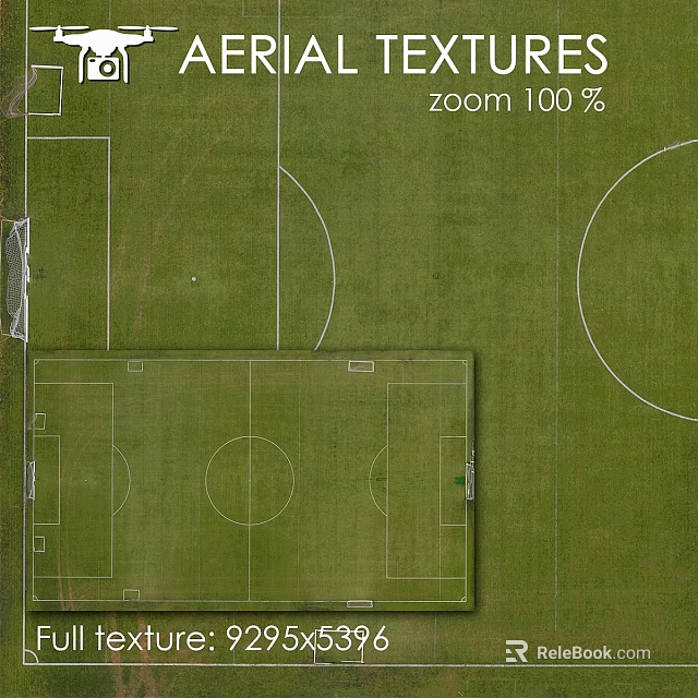 Football Field Components Featuring Green Grass White Lines And Goalposts 3d model 