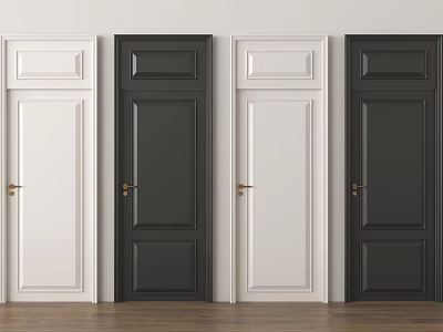 French Single Door Room Door Bedroom Door Swing Door 3d model