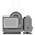 Vintage Desktop Computer Setup With Monitor Tower Case Keyboard And Mouse