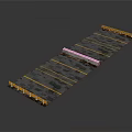 Gray And Yellow Parking Lot Structure With White Elongated Object And Dividing Lines