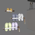 Space Saving Wall Mounted Shoe Rack With Colorful Slippers And Modern Design