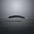 Black Textured Strap Accessory With Silver Chain Links For Decoration