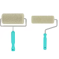 Hardware Tools Two Paint Rollers With Blue Handles And Metal Frames 3d model