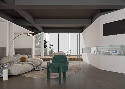 Modern leisure area office 3d model