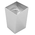 Modern Square Metal Washbasin With Smooth Surface And Round Drain Hole