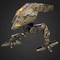 Futuristic Armored Mechanical Creature With Four Legs And Military Style Armor Plates