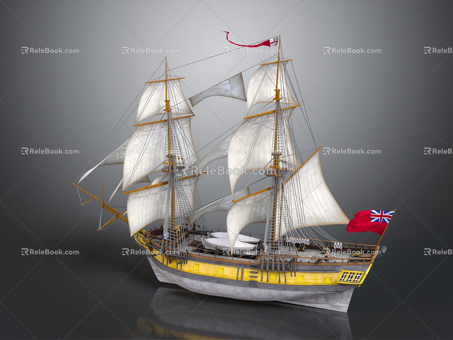 Modern Sailing Cartoon Sailing 3d model