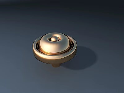 Golden Circular Metal Road Facility Component For Traffic Safety Equipment 3d model