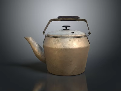 Vintage Copper Kettle As Daily Electrical Appliance With Metal Handle And Classic Design 3d model