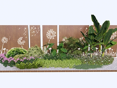 Modern plant courtyard landscape wall plant combination plant pile model