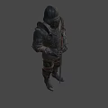 Black Medieval Style Armor With Metallic Design Shoulder Plates Chest Armor And Hand Guards
