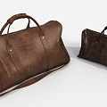 Brown Leather Duffel Bags In Large And Small Sizes With Handle Straps