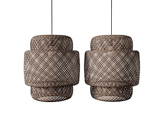 Pendant lantern bamboo chandelier 3d model