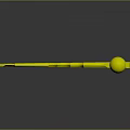 3D Rendered War Hammer With Sleek White Metal Head Brown Textured Handle And Blue Sphere