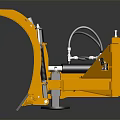 Yellow Snow Plow With Heavy Duty Steel Blade And Mounting Frame Structure