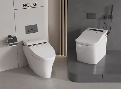 Toilet Smart Toilet Hand Paper Box Faucet Shower Sensor 3d model