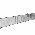 Modern Partition Design With Vertical Slats And Mixed Material Panels For Interior Space 3d model