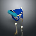 Stylish Blue Hat With Gold Accents Green Brim And Fashion Design