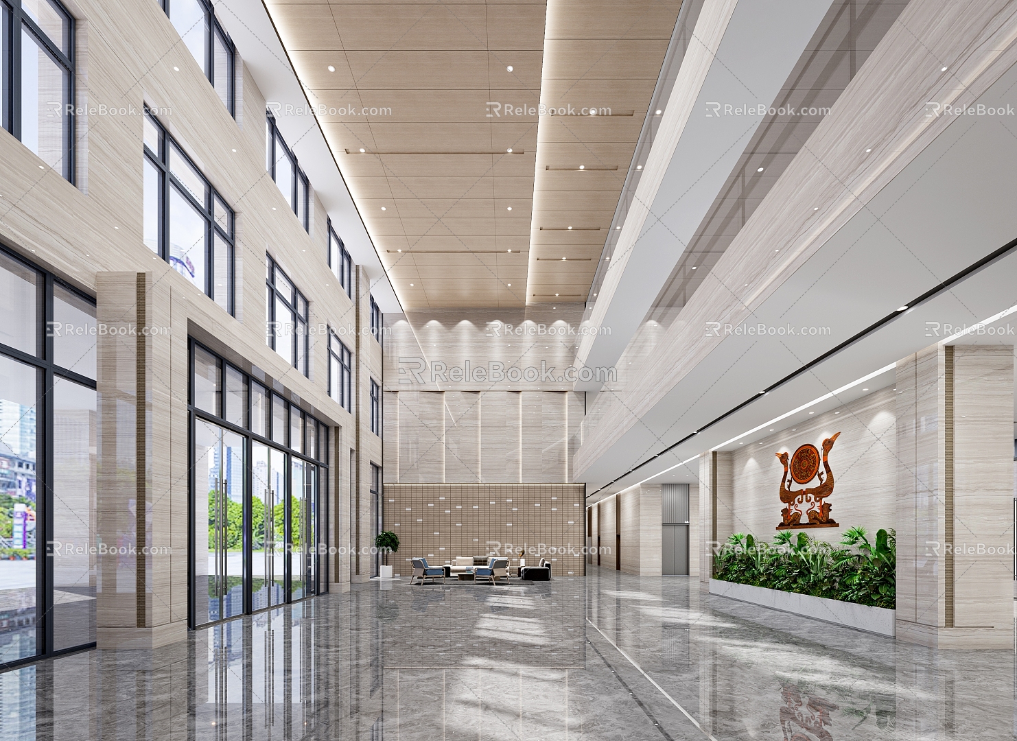 Modern Office Hall 3d model