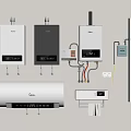 Wall Mounted Household Electrical Appliances Including Water Heaters Boilers Controllers and Piping