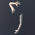 White Human Mannequin Arm in Stretched Pose Against Dark Background 3d model
