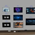Various Size Smart TVs With Full HD QHD Resolution Displaying Movies Time And Scenic Scenes
