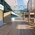 Modern Outdoor Lounge Area With Wooden Deck And Seating Furniture Structure