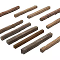 Natural Timber Components With Various Wooden Long Strips And Textured Surfaces