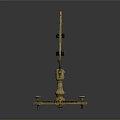 Golden Mechanical Device With Intricate Gears And Circular Scales On Square Base