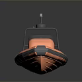 Orange And Gray Inflatable Motorboat With Cockpit Seats And Navigation Gear