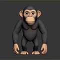 Cartoon Style 3D Monkey Character With Shiny Surface And Realistic Design Features 3d model