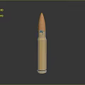 Isolated Shiny Metallic Bullet With Golden Casing And Copper Tip On Dark Background