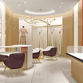 Elegant New Chinese Style Jewelry Store Interior With Wooden Reception Counter And Exquisite Traditional Decorations