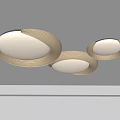 Modern Ceiling Light Design With Three Round Curved Lamps And White Light Source 3d model