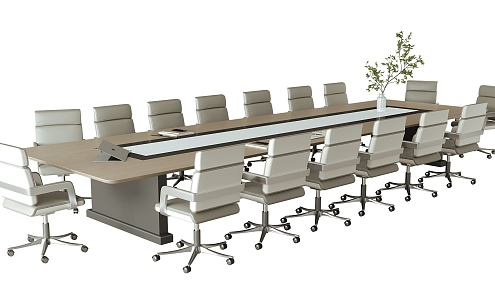 Modern Conference Table and Chair Combination Office Chair Conference Table 3d model