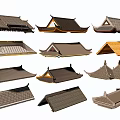 Ancient Architecture Traditional Roof Styles Featuring Various Tile Designs And Structures
