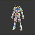 Anime Style Mech Robot Figure With White Body Yellow Head Blue Chest And Red Feet