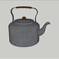 Gray Metal Electrical Kettle With Wooden Handle And Lid Knob For Daily Boiling Water