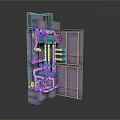 Industrial Equipment Featuring Metal Structure Detailed Piping System And Mechanical Valves