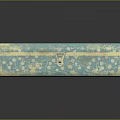 Teal Blue Decorative Storage Box With Gold Polka Dots Cat Wearing Hat Red Flower