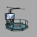 Modern Interactive VR Experience Platform With Circular Base And Screen
