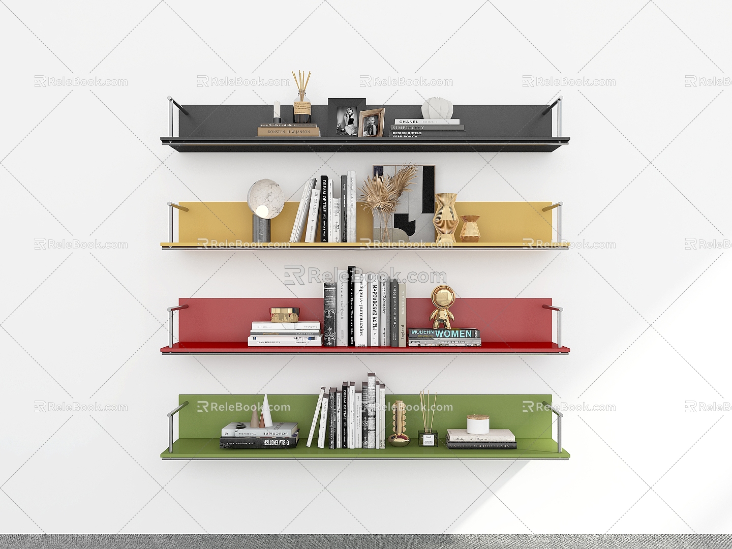 Modern Bookshelf Bookshelf Hanging Storage Rack Display Rack Bookshelf Decorative Rack 3d model